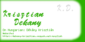 krisztian dekany business card