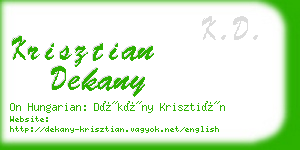 krisztian dekany business card